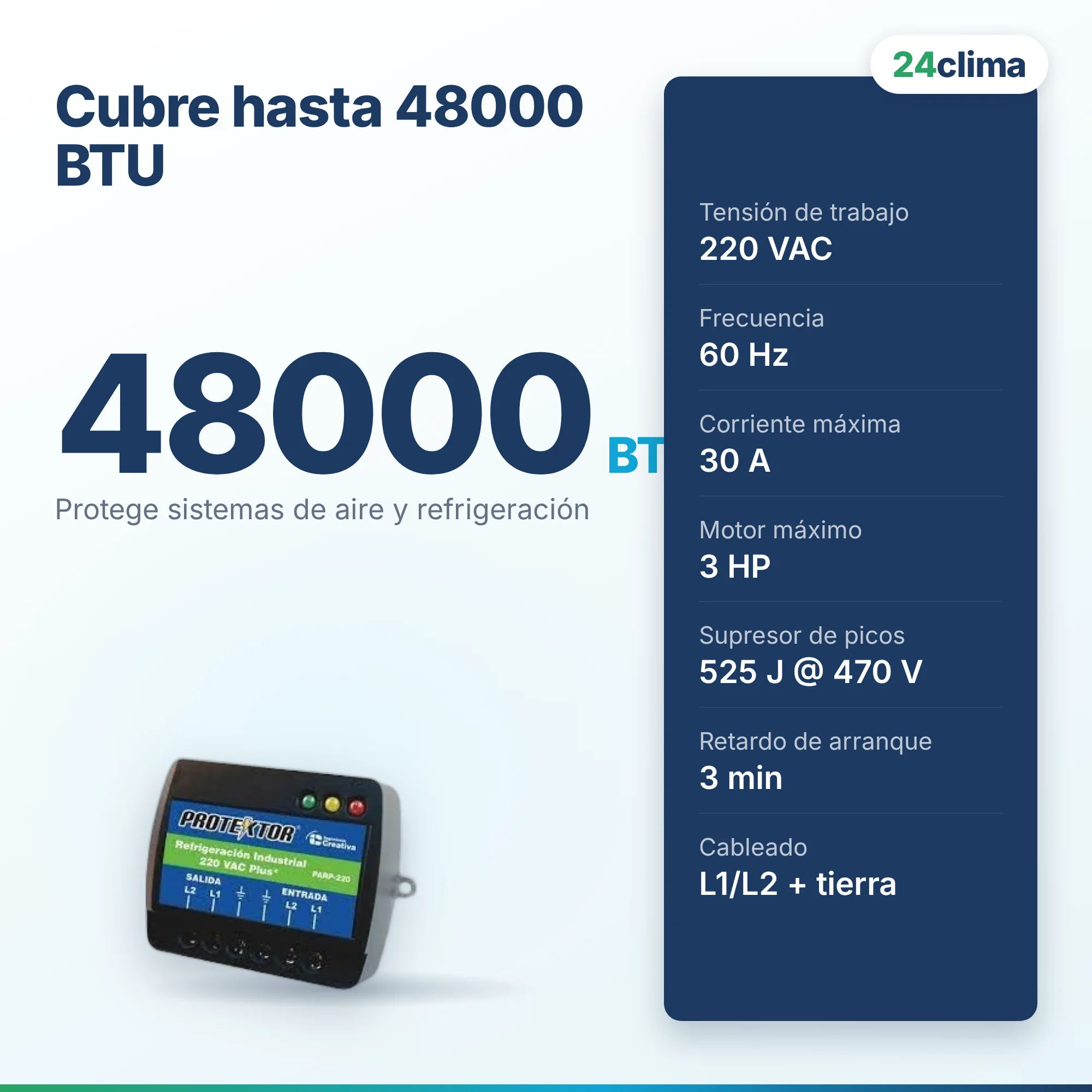 Cubre hasta 48000 BTU